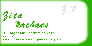 zita machacs business card